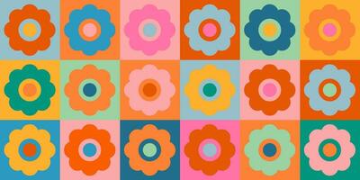 Geometric minimalistic mosaic seamless pattern. Abstract flower vector for web banner, business presentation, branding, card, invitation, poster, cover, textile print.