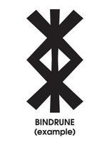 Bindrune. Protective sign. Viking bind rune silhouette. Scandinavian bind runes design for different patterns and background vector