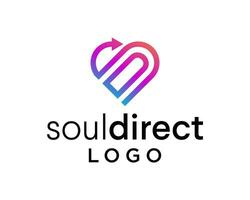 Letter SD monogram love logo design. vector