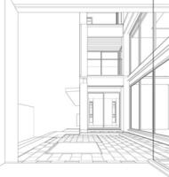 3D illustration of building project vector