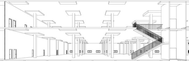 3d ilustración de industrial edificio vector