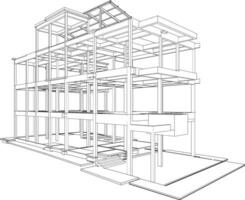 3D illustration of building structure vector