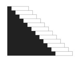 Climb ascending black and white 2D cartoon object. Stairway isolated vector outline item. Construction. New perspective entrance. Climbing achievement. Up and down monochromatic flat spot illustration