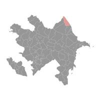 Khachmaz district map, administrative division of Azerbaijan. vector