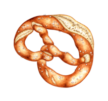 Pretzel traditional pastry watercolor png