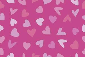 Modern abstract background with pink hearts. Vector illustration on a pink background.