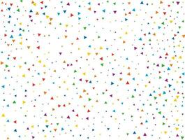 Holiday Triangular Confetti. Light Rainbow glitter confetti background. Colored festive texture. vector