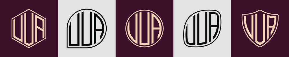 Creative simple Initial Monogram UUA Logo Designs. vector