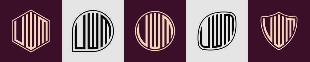 Creative simple Initial Monogram UWM Logo Designs. vector