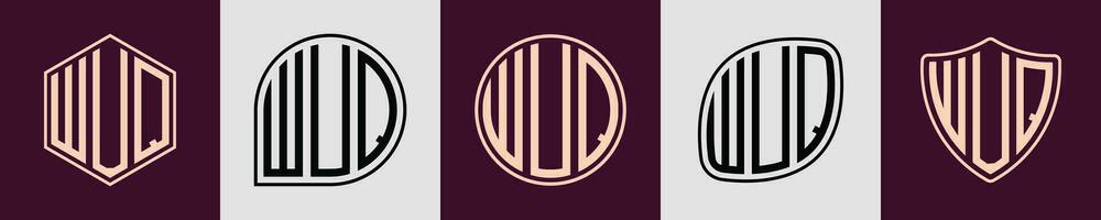 creativo sencillo inicial monograma wuq logo diseños vector