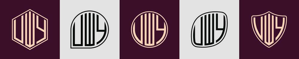 creativo sencillo inicial monograma uwy logo diseños vector