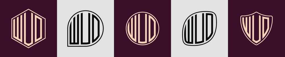 Creative simple Initial Monogram WUO Logo Designs. vector