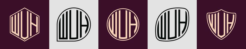 creativo sencillo inicial monograma wuh logo diseños vector