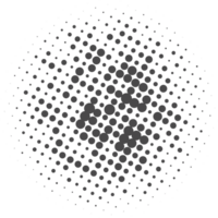 Circle dots with halftone pattern. Round gradient background. Elements with gradation points texture. Abstract geometric shape png