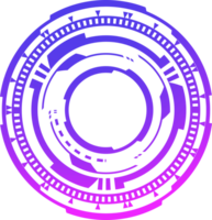 hud futuristisch Element. abstrakt optisch Neon- Ziel. Kreis geometrisch gestalten zum virtuell Schnittstelle und Spiele. Kamera Sucher zum Scharfschütze Waffe. png