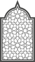 Ramadán ventana con modelo. Arábica marco de mezquita puerta. islámico diseño modelo. oriental decoración con ornamento. png