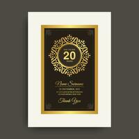 elegant gold birthday invitation template vector