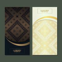 elegant gold pattern card design vector