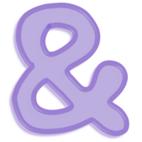Hand drawn ampersand symbol colorful png