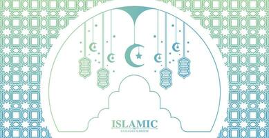 banner de ramadan kareem azul y blanco vector