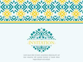 Colorful invitation background style ornamental pattern vector