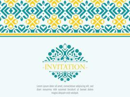 Colorful invitation background style ornamental pattern vector