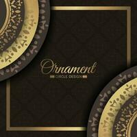 Luxury Dark circle border pattern background vector