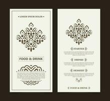 Menu Layout with ornamental Elements vector