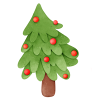 Natale albero acquerello cartone animato png