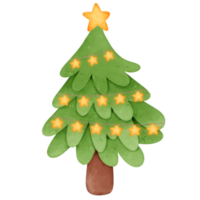 Christmas tree watercolor cartoon png