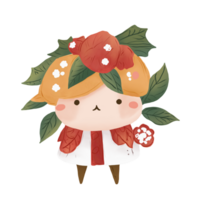 niño con Navidad flores png