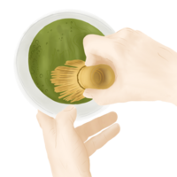 Green tea making png