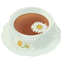 Tasse von Tee mit Blumen png