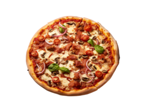 AI Generated Delicious cheese and pepperoni pizza. png