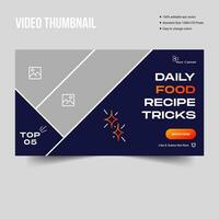 Creative vector thumbnail banner design for food recipe tips, fully editable vector eps 10 file format