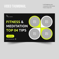 Creative meditation and yoga exercise video thumbnail banner design, fully editable vector eps 10 file format