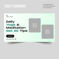 Minimal yoga and meditation video thumbnail design, fully editable vector eps 10 file format