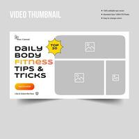 Customizable vector daily exercise training tricks video thumbnail banner design, fully editable vector eps 10 file format