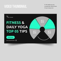 Vector best fitness steps video thumbnail banner design, fully customizable vector eps 10 file format