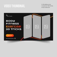 Vector eps fitness tips video thumbnail banner design, fully customization vector eps 10 file format