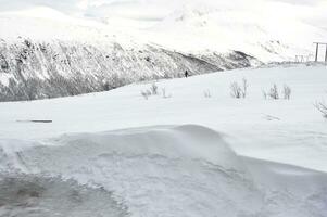 invierno paisaje montañas con nieve foto