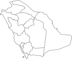Map of Saudi Arabia with detailed country map, line map. png