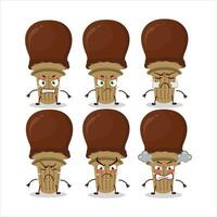 Ice cream chocolate cartoon character with various angry expressions vector