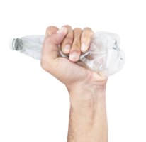 Hand hold compressed plastic bottle png