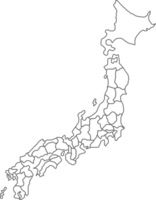 Map of Japan with detailed country map, line map. png