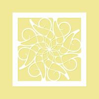 Mandala decorative paper cut line vector