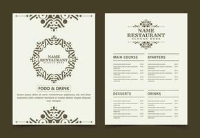 Menu Layout with ornamental Elements vector