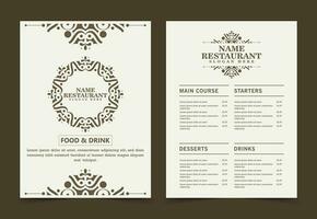 Menu Layout with ornamental Elements vector