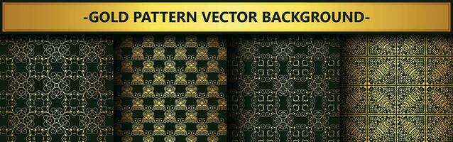 Collection gold and black seamless pattern background vector