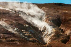 krafla es un volcánico sistema con un diámetro de aproximadamente 20 kilómetros situado en el región de mivatn, del Norte Islandia foto